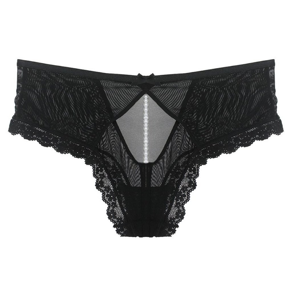 Mesh Hipster With Pearls Back Detail